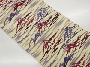 手織り紬山並模様名古屋帯